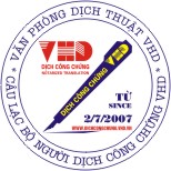 Dịch thuật công chứng VHD 294A Bà Triệu Hà Nội dịch tiếng anh giá rẻ